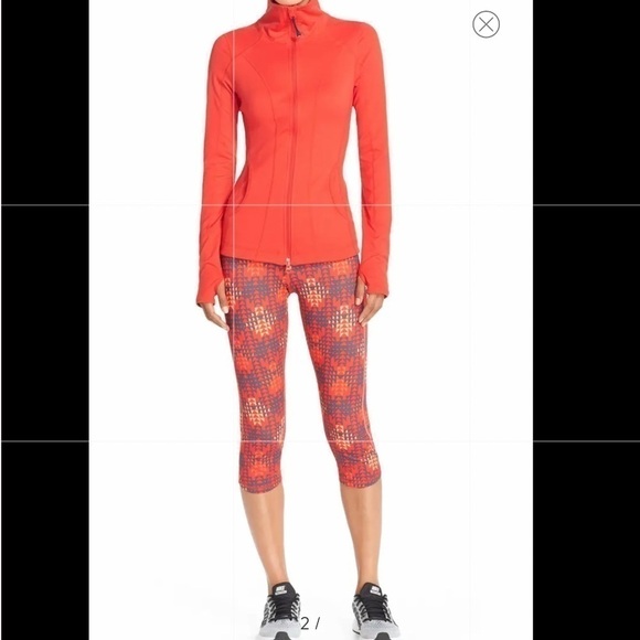 Zella Red Blaze Run Geo Print Leggings Size M - Picture 2 of 16